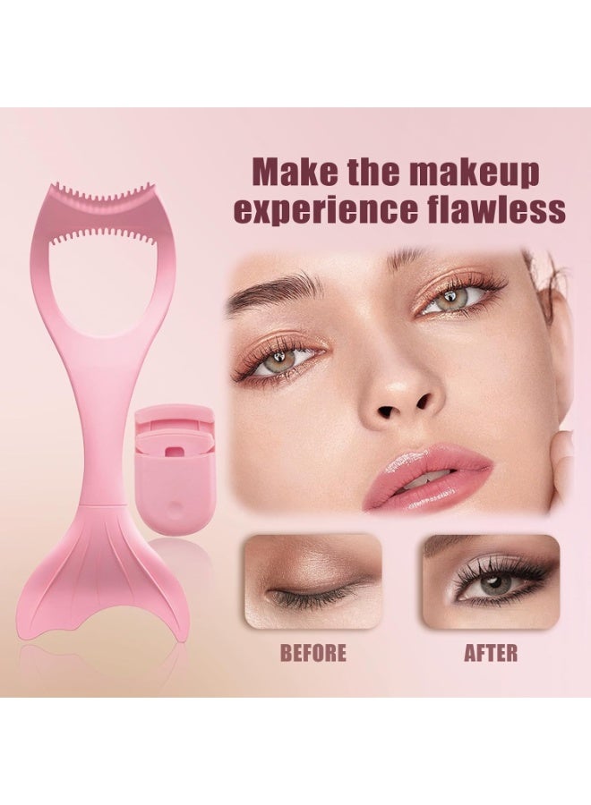 ChicAbode Detachable 3 in 1 Eyelashes Tools Mascara Shield Applicator Guard, Eyeliner Stencil, Eyeshadow Stencil, Pink Lash Curler, Winged Eyeliner Tool, Lash Buddy, Gift for Women, 2 Pack - Image 4